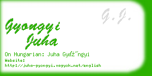 gyongyi juha business card
